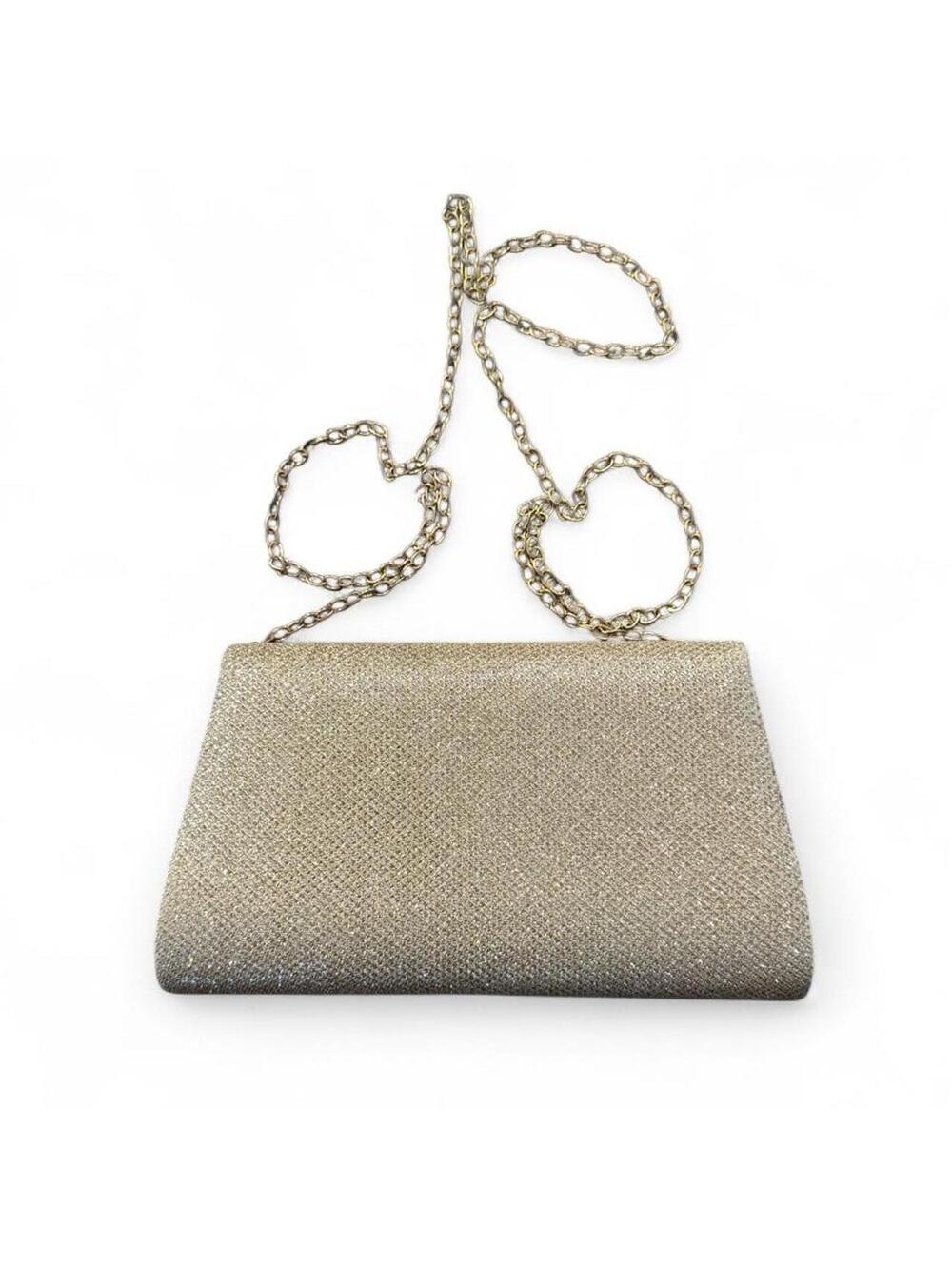 Silver & Champagne Metallic Envelope Clutch